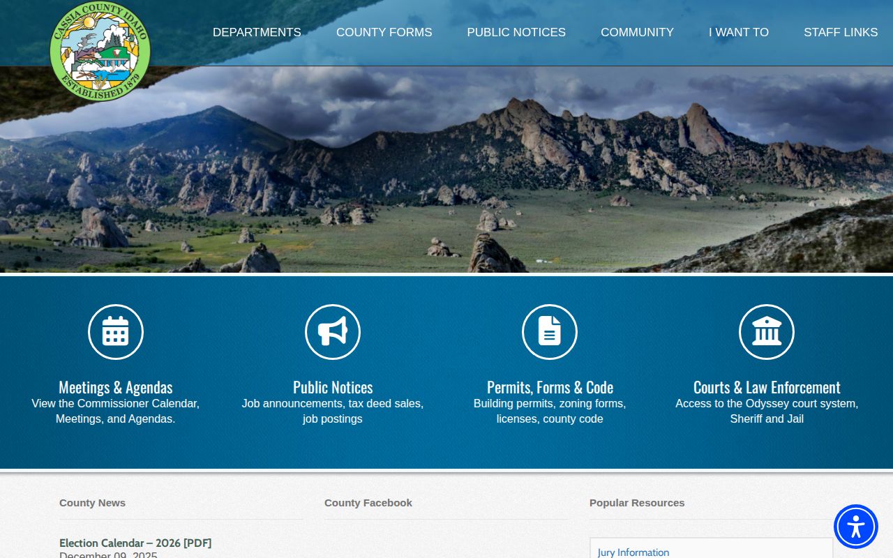 Cassia County official booking and jail records navigation